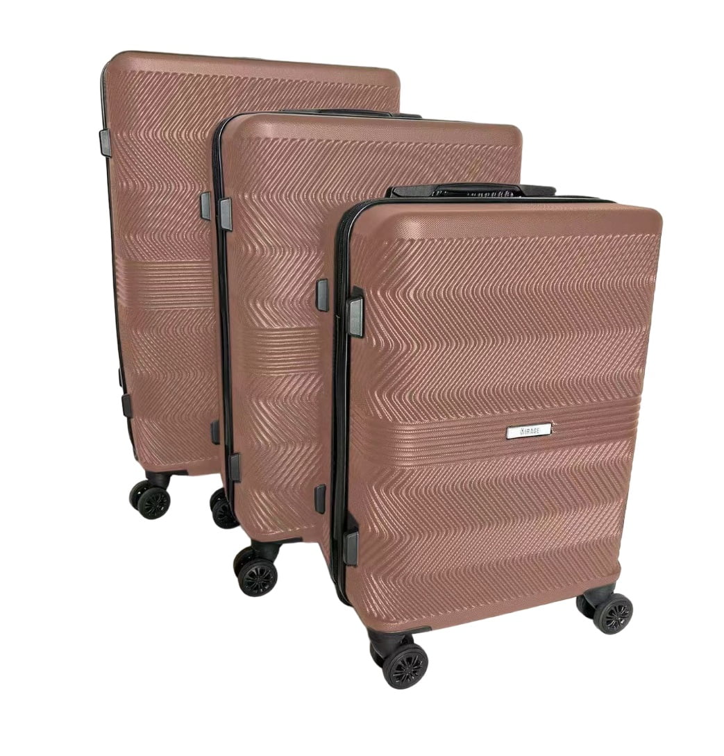 Mirage Fay ABS Hard Shell Style Lightweight 360 Dual Spinning Wheels Combo Lock 3 Piece Luggage Set - Curated Treasures Market