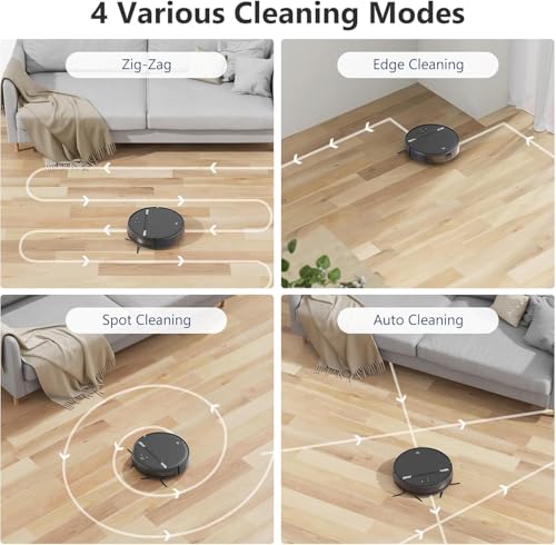 Robot Vacuum and Mop Combo, Automatic Slef-Cleaning Robotic Vacuum Cleaner for Pet Hair, Smart 2 in 1 Mopping Robot Vacuum with Schedule