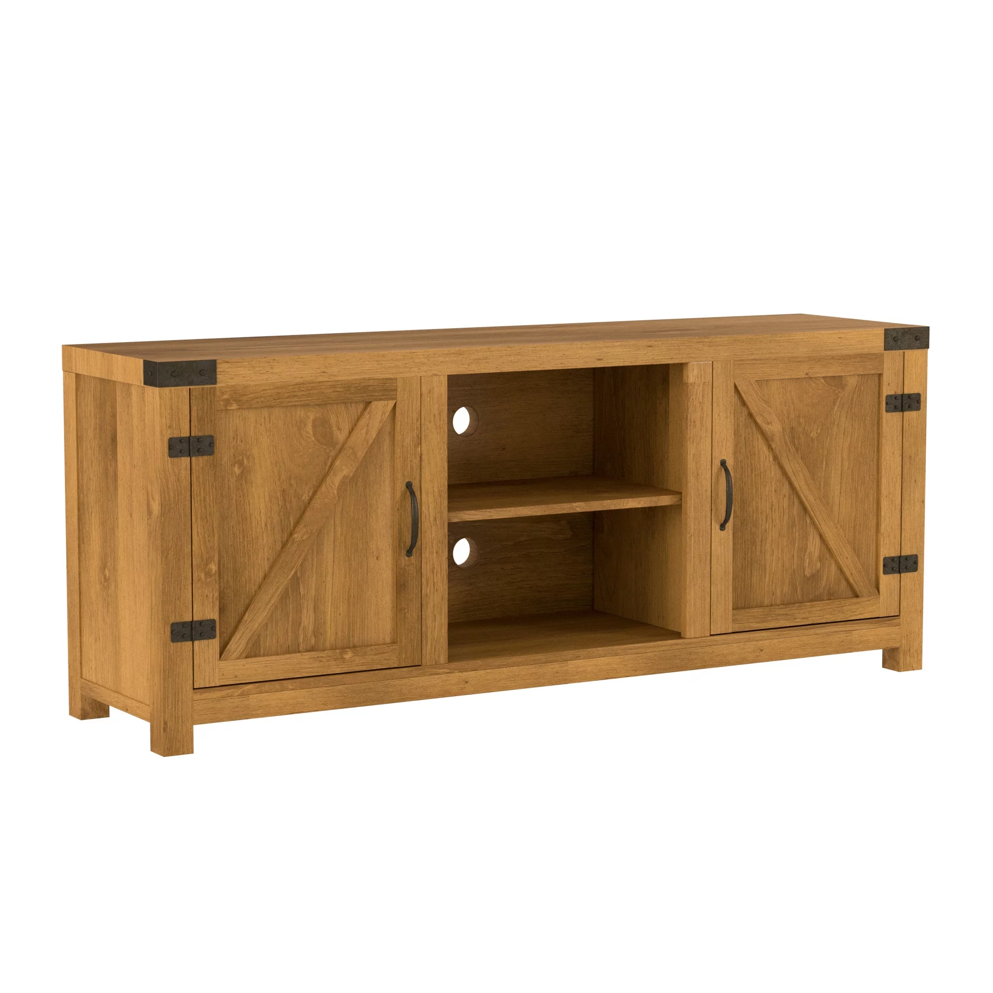 Walker Edison Modern Farmhouse Barn Door TV Stand for TVs up to 65, Grey Wash