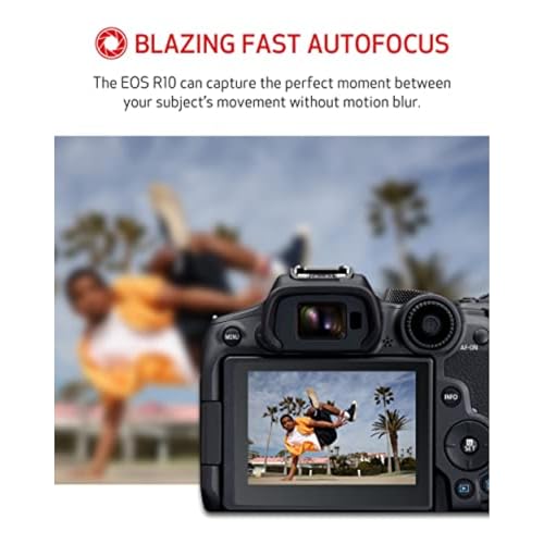 Canon EOS R10 Content Creator Kit, Mirrorless Vlogging Camera with RF-S18-45mm F4.5-6.3 is STM Lens, Tripod and Stereo Microphone