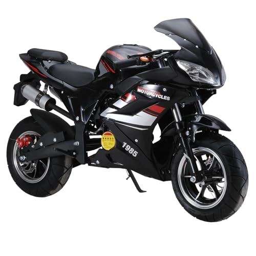 YOXIER 50cc 4-Stroke Gas Motorcycle for Adults, Street Legal Mini Motorcycle & Pocket Bike, 440 LB Capacity, 25 MPH, 8" Wheels, Dual Headlights