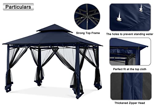 MASTERCANOPY Outdoor Garden Gazebo for Patios with Stable Steel Frame and Netting Walls (11x11,Dark Gray)