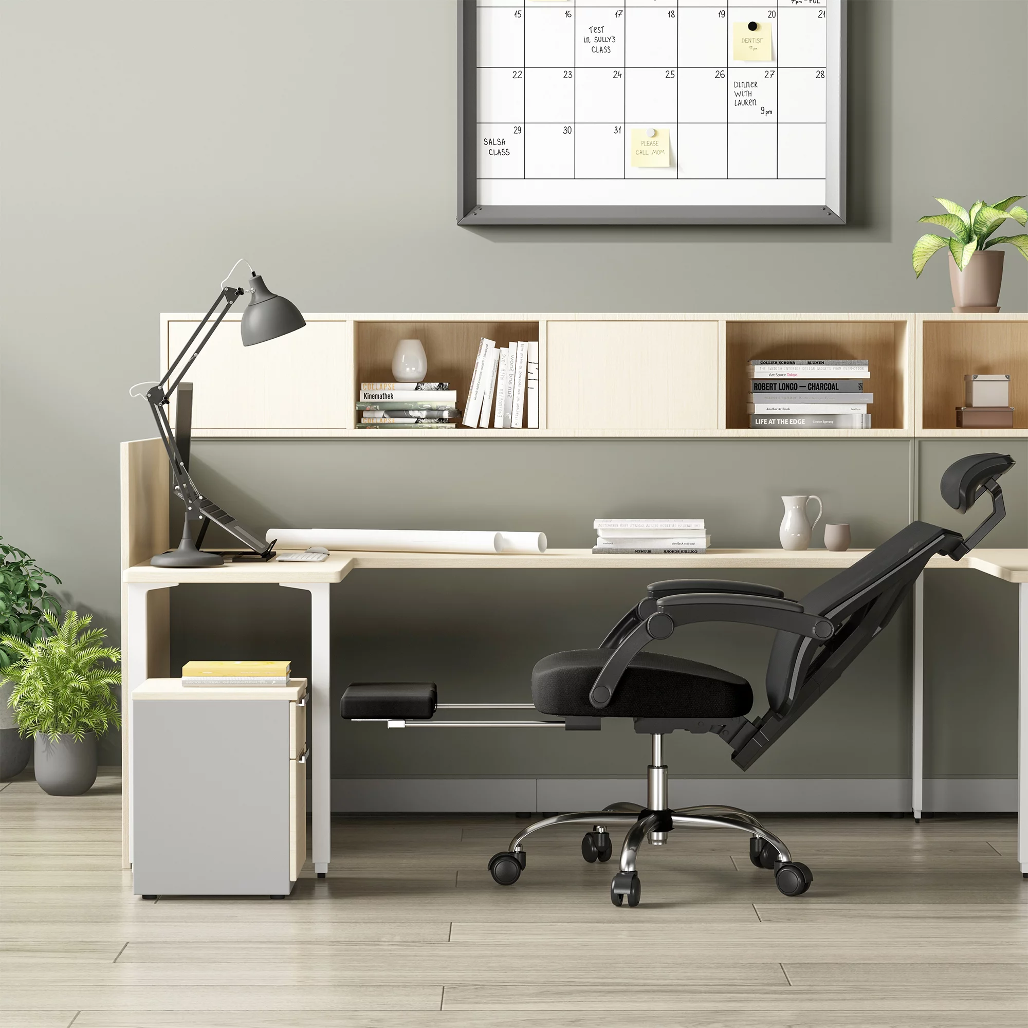 Hbada Ergonomic Office Recliner Chair - High-Back Desk Chair Racing Style with Lumbar Support - Height Adjustable Seat