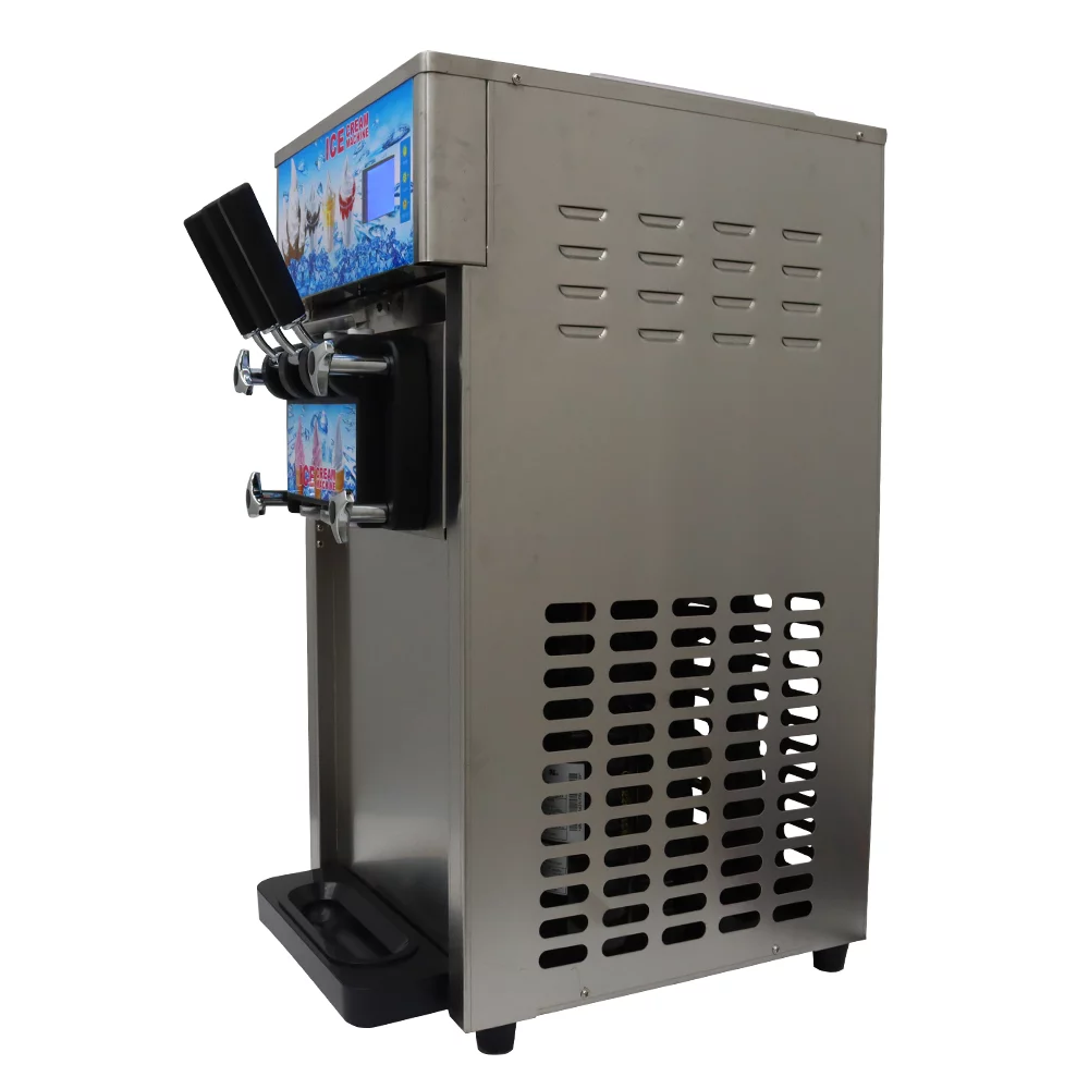 PreAsion 3 Flavor Soft Serve Ice Cream Machine Electric Ice Cream Make 1400W