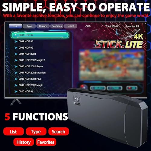 Upgrade Wireless Retro Game Console Stick, ZeroStory Retro Video Game Console Stick Built in 20000+ Games with 15 Emulators