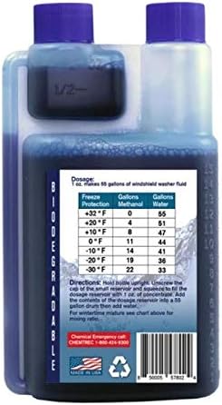 Qwix Mix Windshield Washer Fluid Concentrate, 1 Bottle Makes 880 Gallons, 1 oz. Makes 55 Gallons - 100% Biodegradable Grime & Dirt Remover