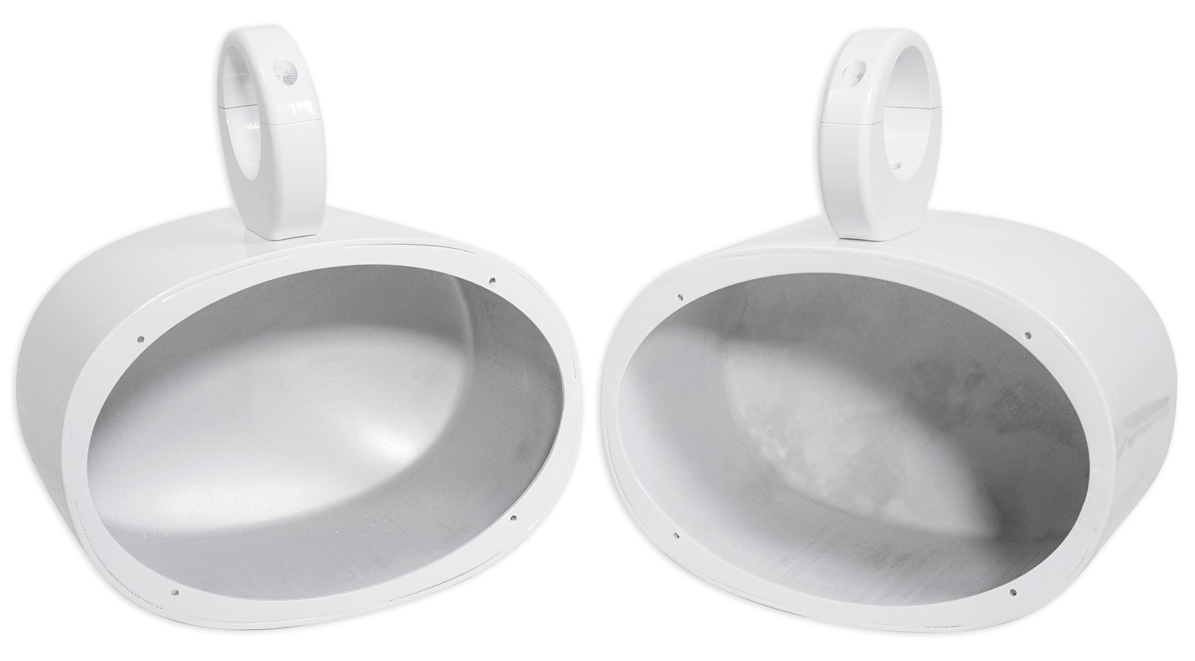 Pair Rockville MAC69W 6x9 White Aluminum Wakeboard Tower Speaker Pod Enclosures