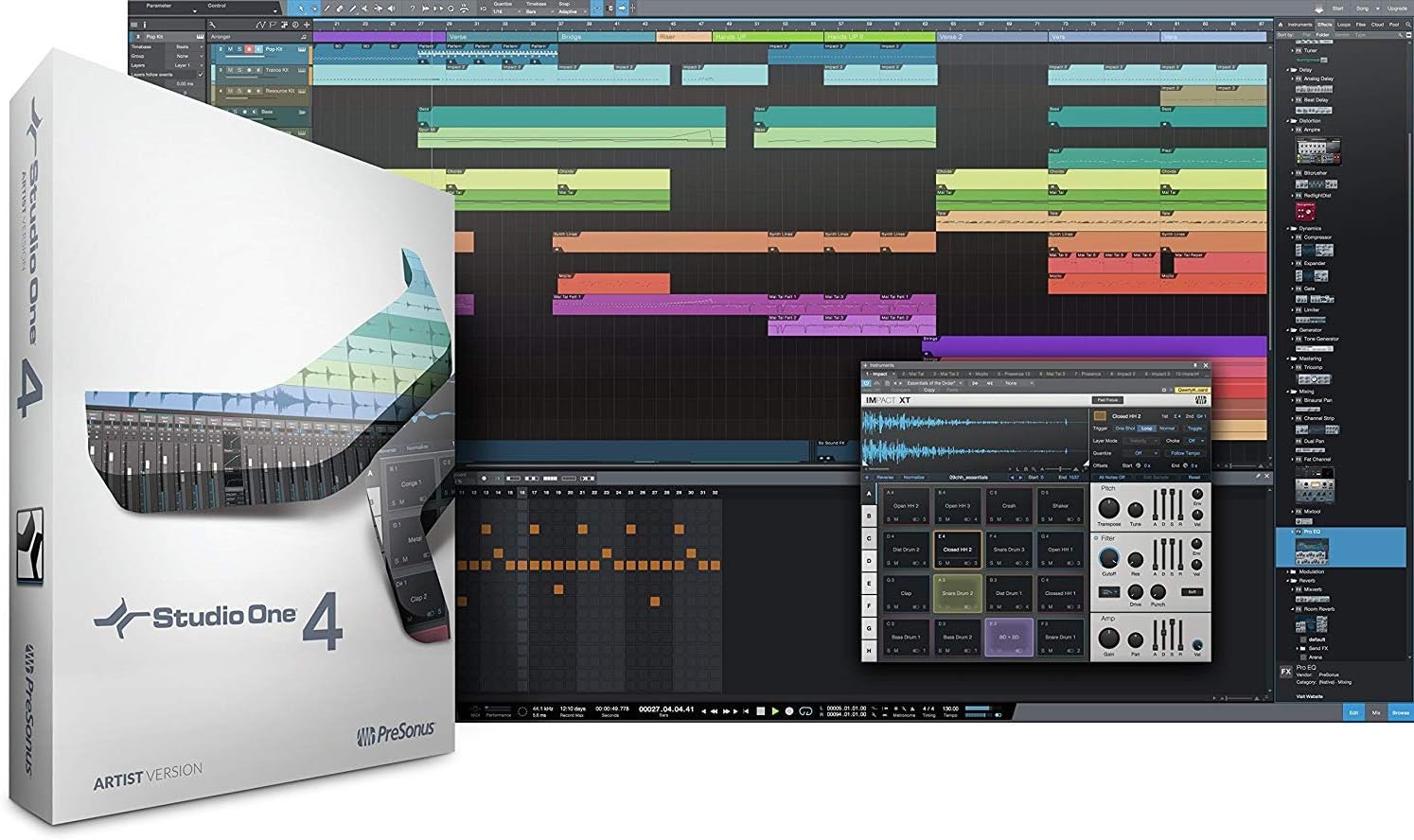 PreSonus Studio 24c 2x2 USB Type-C Audio/MIDI Interface Studio Bundle with Studio One Artist Software Pack