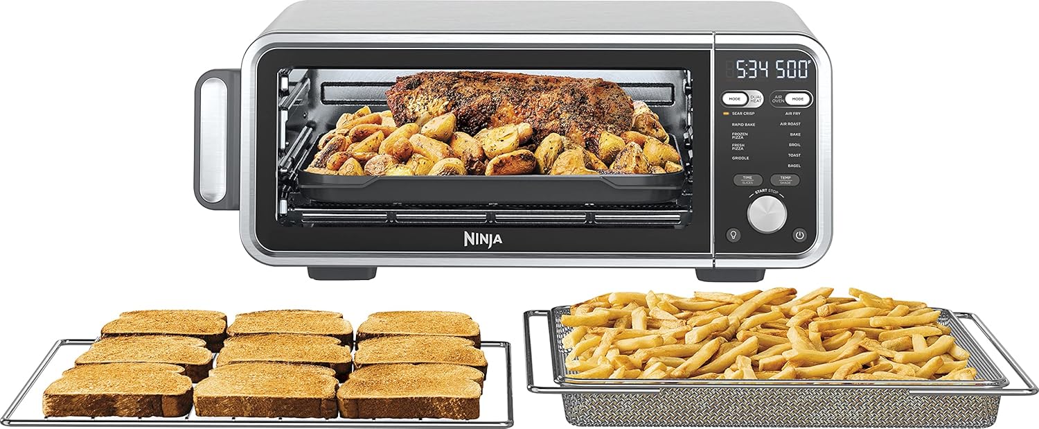 Ninja FT301 Dual Heat Air Fry Countertop 11-in-1 Convection Toaster Oven with Extended Height, XL Capacity