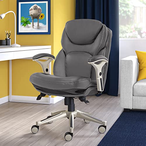 Serta Works Executive Office Chair with Back in Motion Technology, Opportunity Gray Bonded Leather