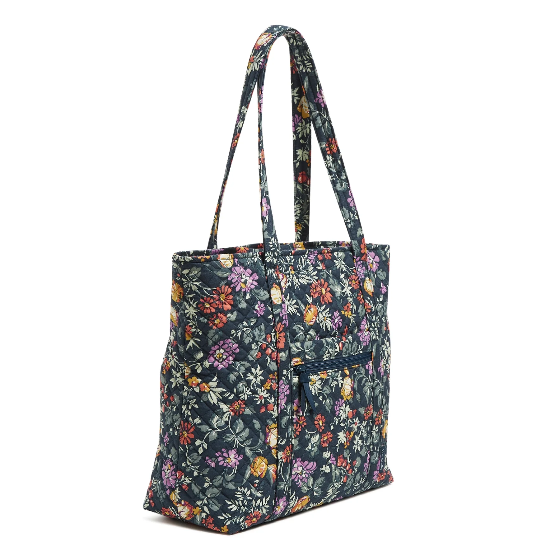 Vera Bradley Women's Cotton Vera Tote Bag Fresh-Cut Floral Green