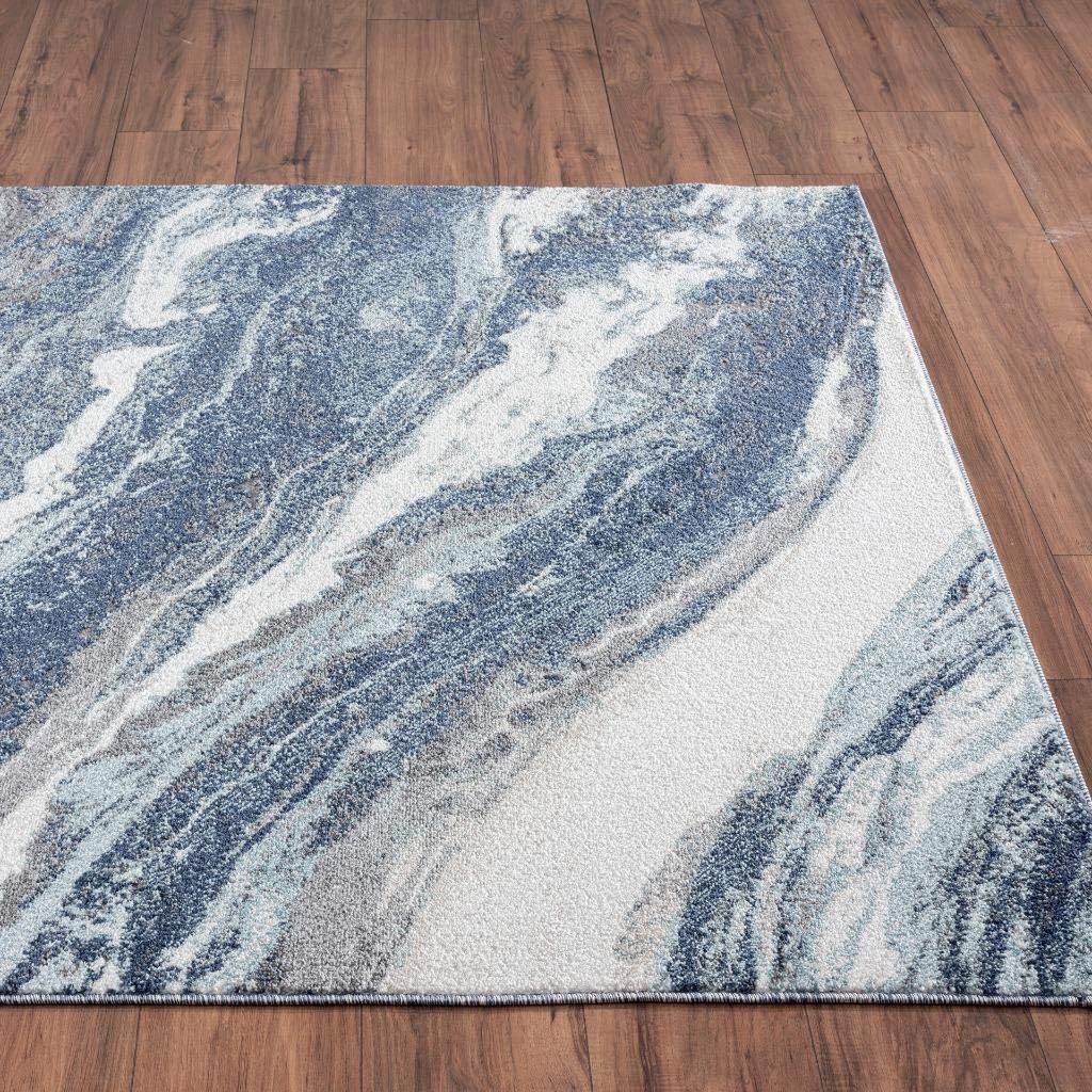LUXE WEAVERS Lagos Collection 7983 Blue 8x10 Art Deco Area Rug