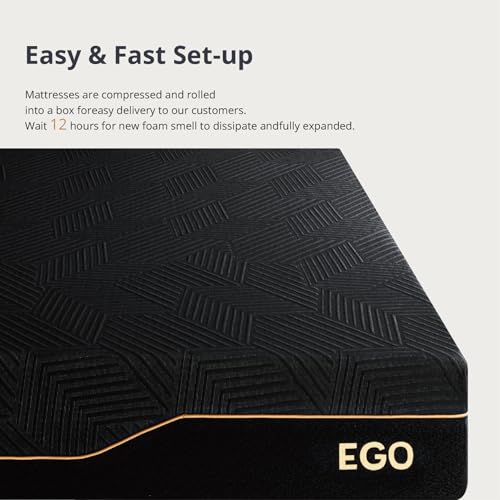 EGOHOME 14 Inch King Size Memory Foam Mattress for Back Pain, Cooling Copper Gel Bed in a Box, Foam Made in USA, CertiPUR-US Certified