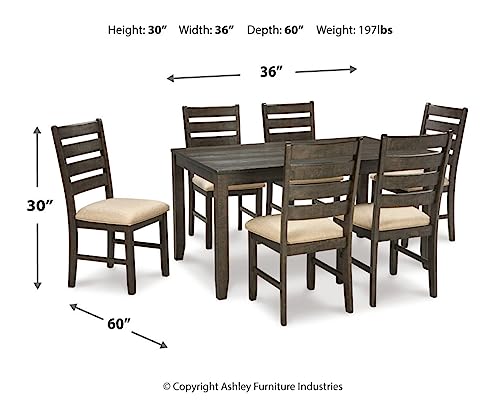 Signature Design by Ashley Caitbrook Rustic 7 Piece Dining Set, Include Table and 6 Chairs, Gray