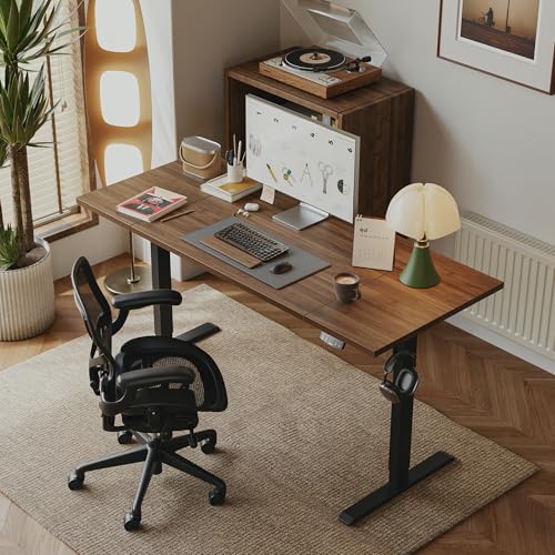 Agilestic L Shaped Electric Standing Desk with 2 Drawers, 63 Inch Ergonomic Adjustable Height Desk with Storage