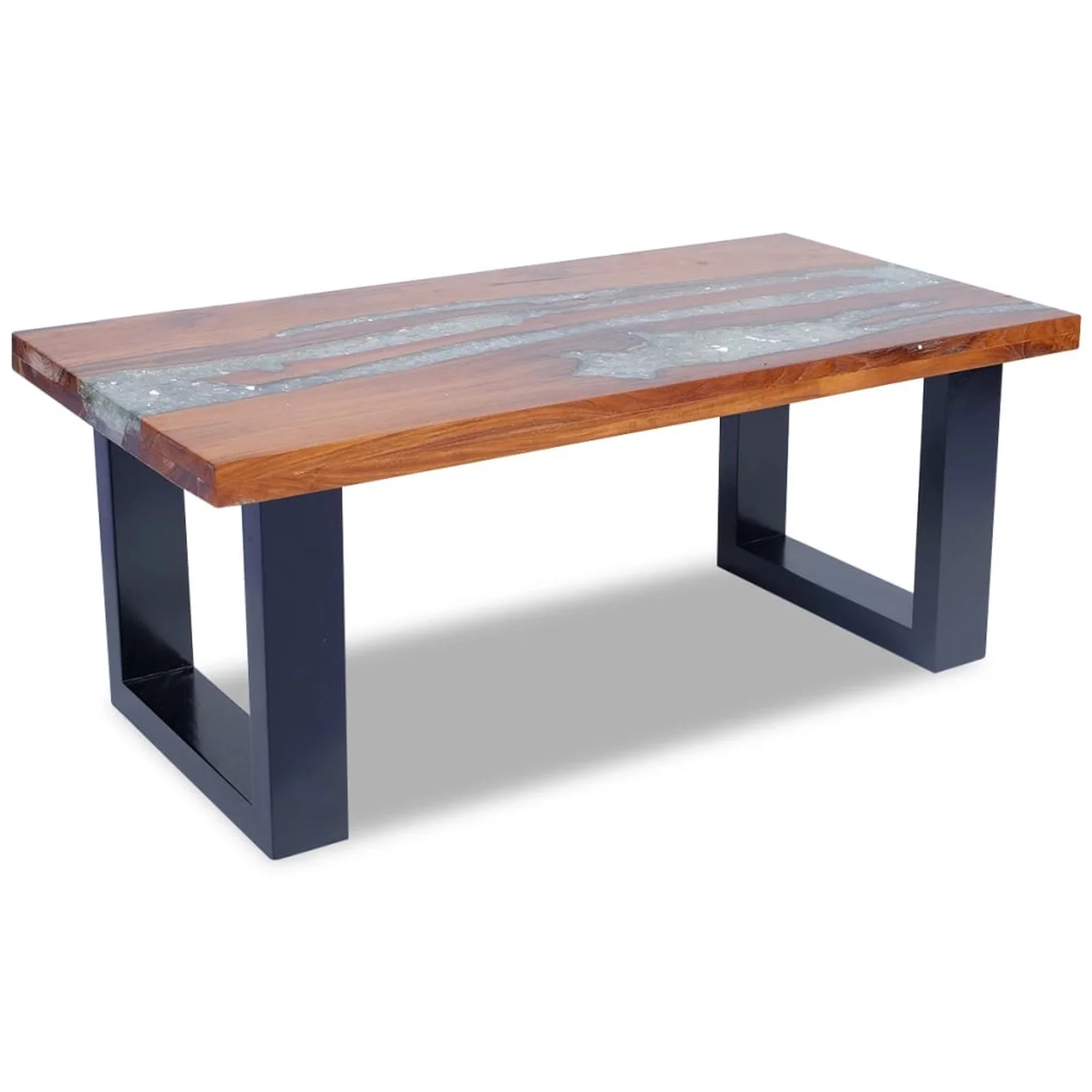 Gecheer Handmade Teak Resin Coffee Table Rustic Home Decor Furniture