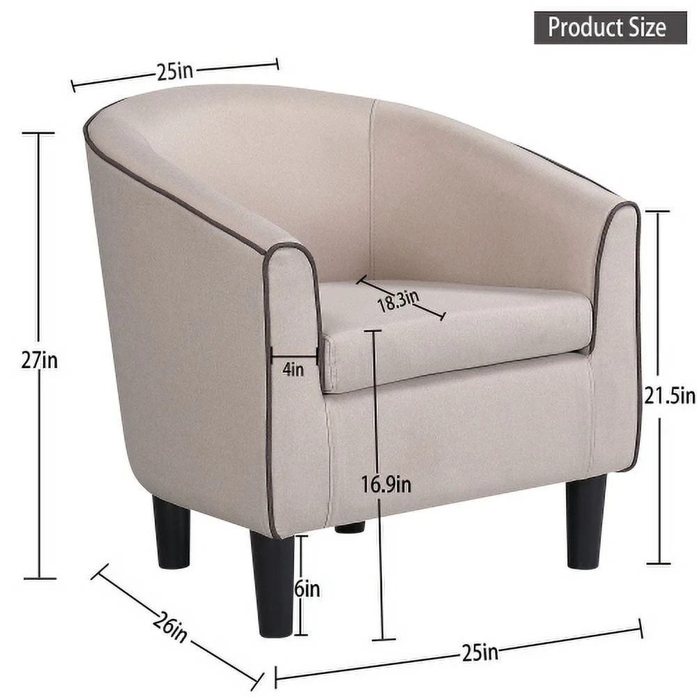 Accent Chair, Modern Accent Arm Chair, Suit for Living Room Bedroom Small Spaces Apartment Office (Fabric Beige)