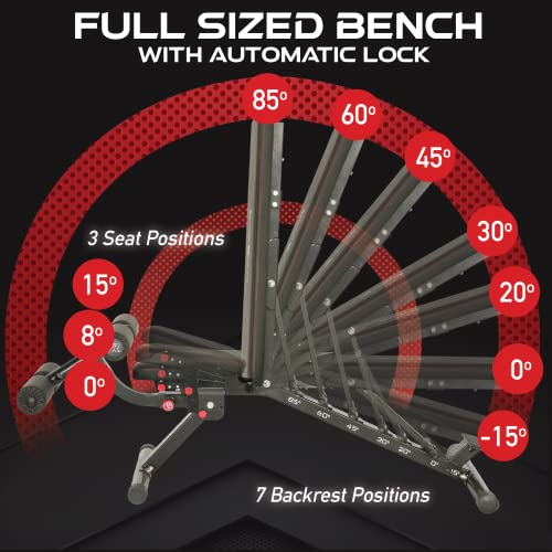 Fitness Reality 2000 Super Max XL - Adjustable Weight Bench - Bench Press and Workout Bench for Incline Decline Strength Training