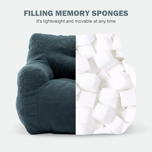 INMOZATA 3FT Bean Bag Chair for Adult Teens Kids(with Filler) Furniture - Soft Teddy Fabric Lazy Sofa Chair