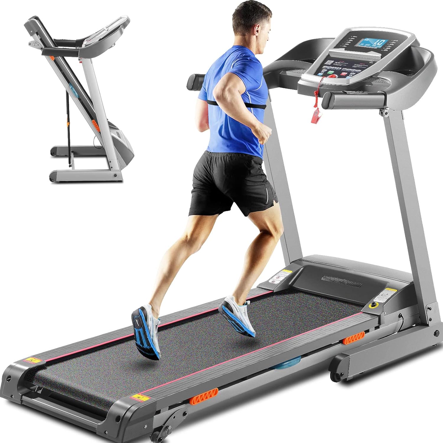 ANCHEER Treadmill, 3.0 HP Treadmill with Incline for Home, 300LBS Capacity Electric Treadmill with APP Control, Preset Program