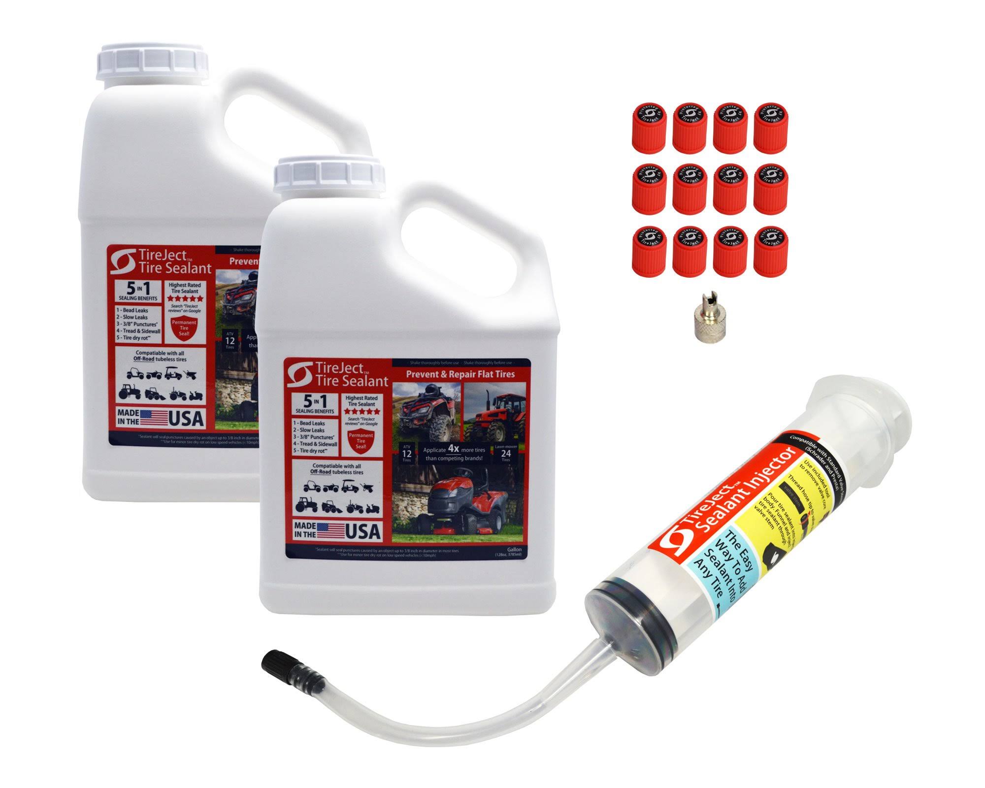 TireJect Tractor Tire Sealant - Tire Protection Kit - 4 Gallon Case