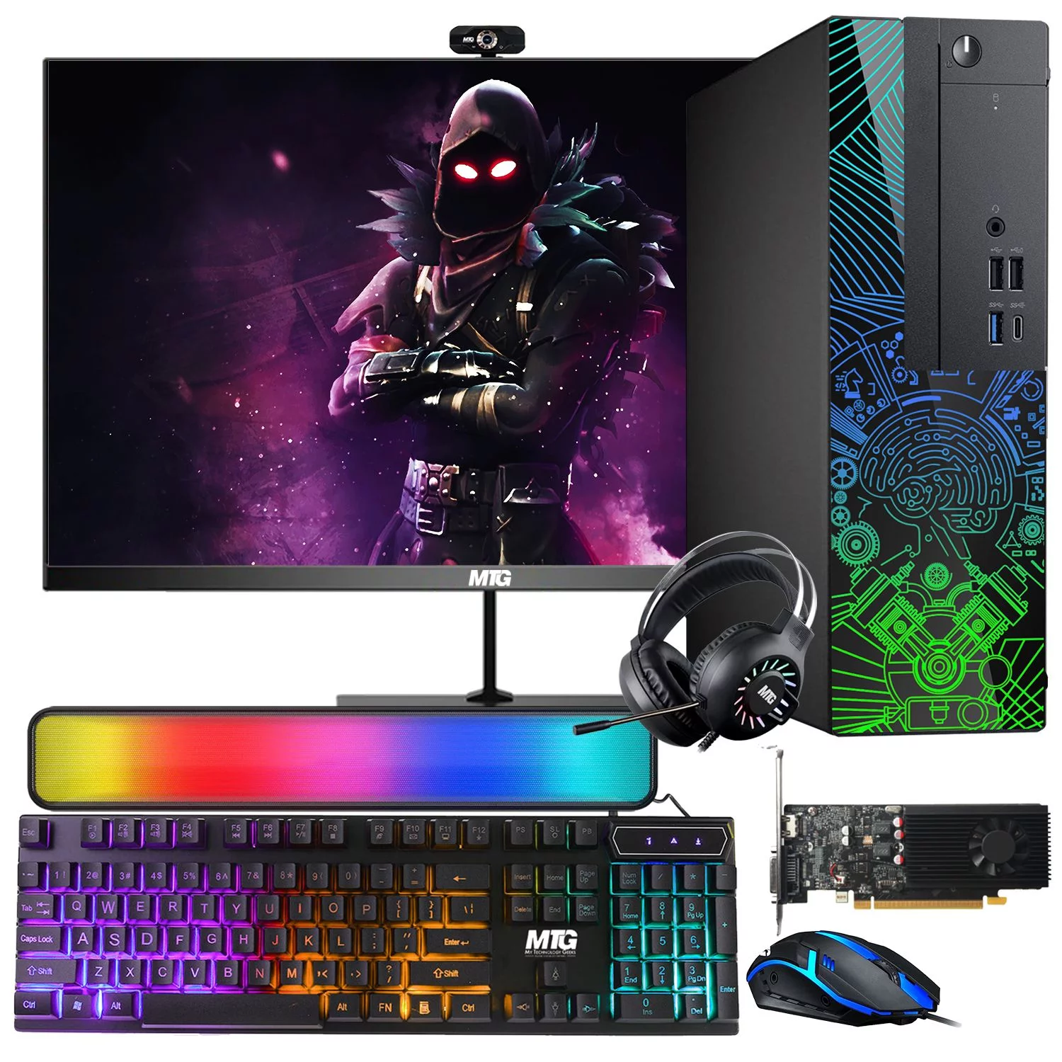 Restored Lumos 8 Gaming Desktop PC, Intel Core i5, 16GB RAM, 512GB SSD, GT 1030 2GB DDR5 Graphics Card, 22 inch 75hz Monitor