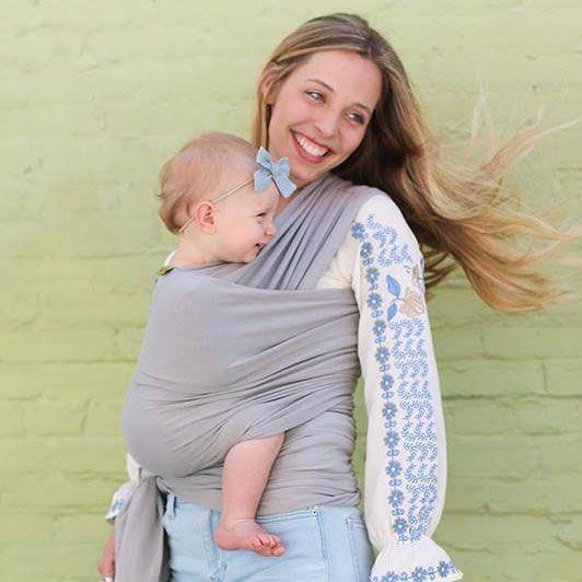 Boba Adjustable Wrap Baby Carrier in Grey Dark Blue