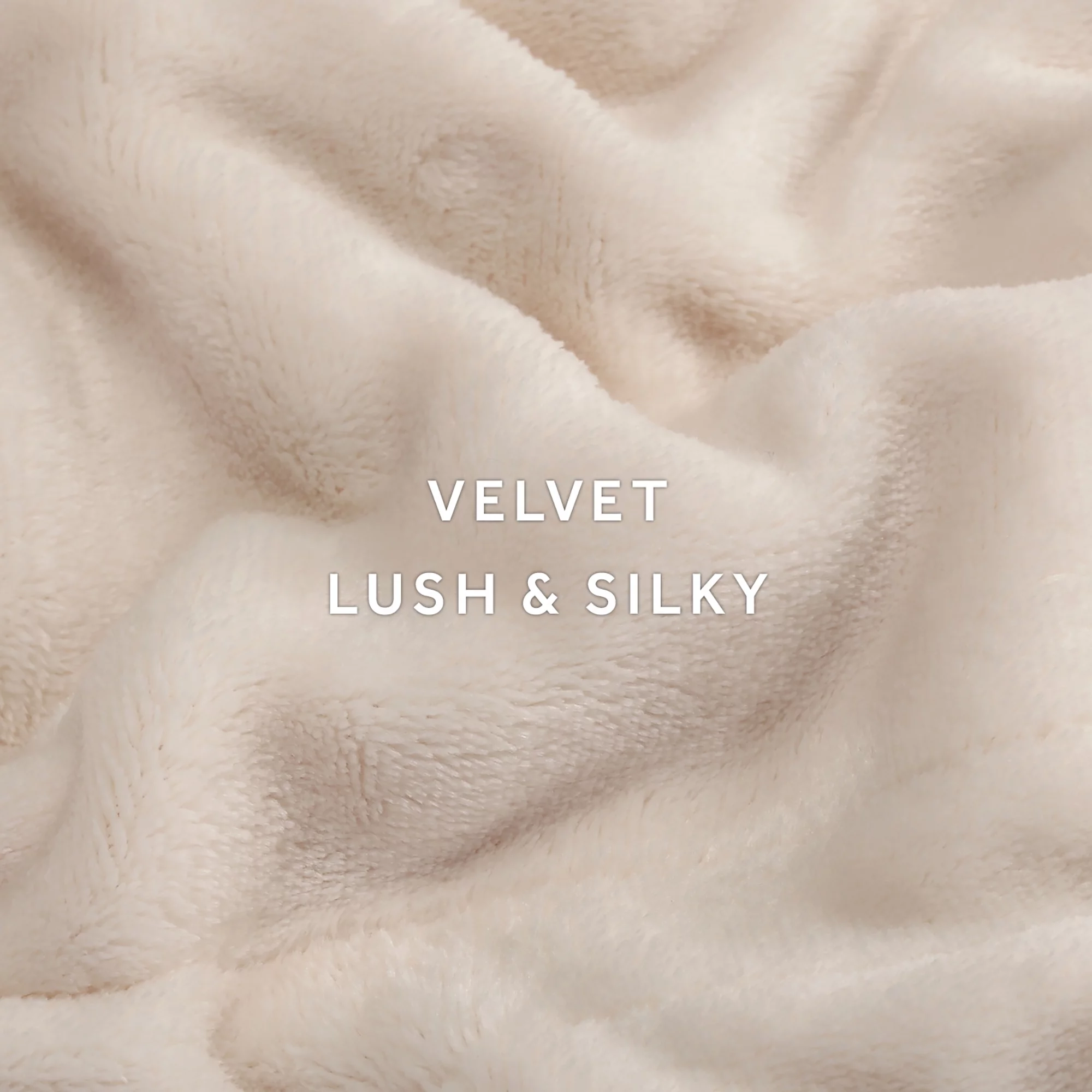 Sunbeam Cream Nordic Velvet Electric Heated Blanket Twin Size, 84" x 62", 12 Heat Settings, Fast Heating, Heating Blankets with Controller