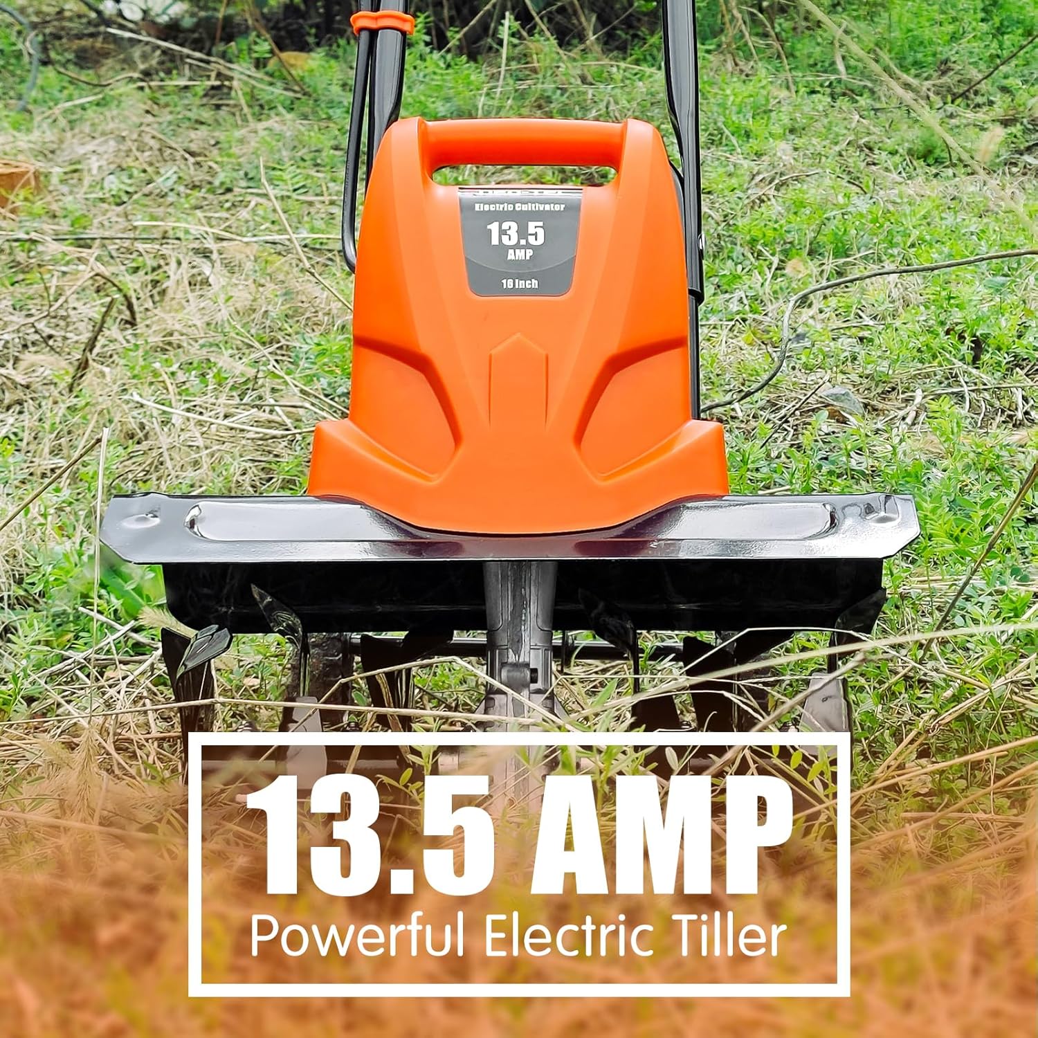NEO-TEC 16 Inch 13.5 AMP Electric Corded Garden Tiller & Cultivator, Rototiller for Garden Tool