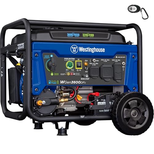 Westinghouse 4650 Peak Watt Portable Generator, RV Ready 30A Outlet, Gas Powered, CO Sensor
