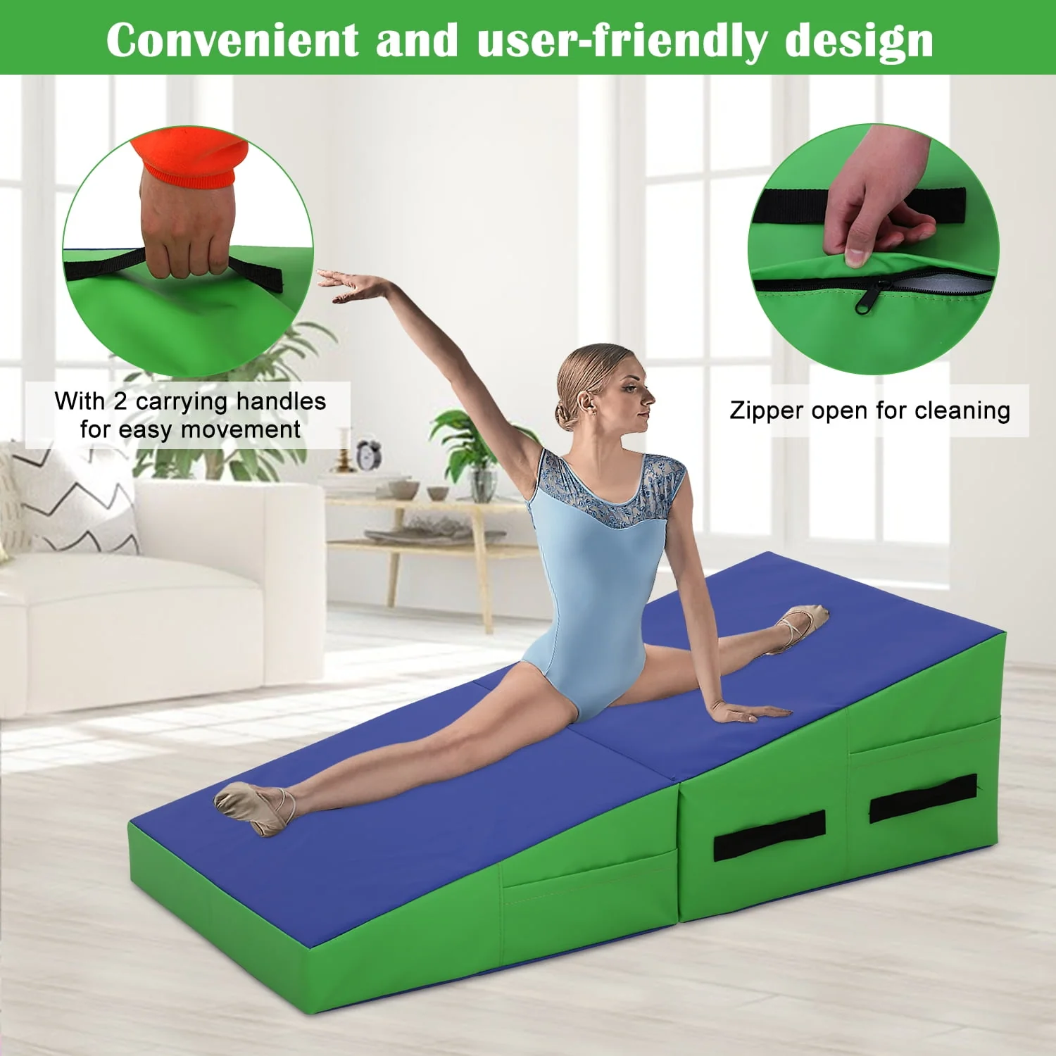 YRLLENSDAN 48x24 inch Large Incline Gymnastics Mat
