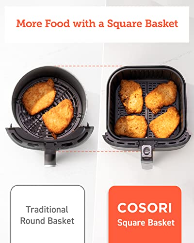 COSORI Pro Gen 2 Air Fryer 5.8QT, Upgraded Version with Stable Performance & Sleek New Look, 13 One Touch Functions, 100 Paper & 1100 Online Recipes