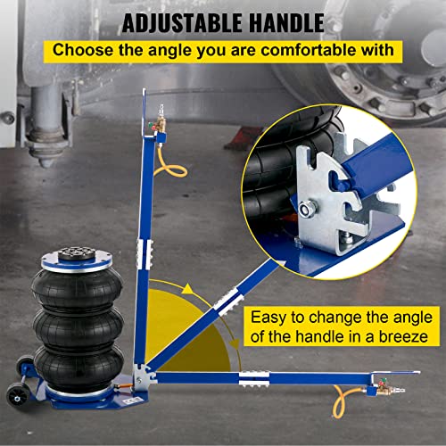 VEVOR Air Jack, 6 Ton/13000 lbs Quadruple Bag Air Jack, Lift up to 26.5", with Heightened Column & Adjustable Handle, Thick Rubber Pad
