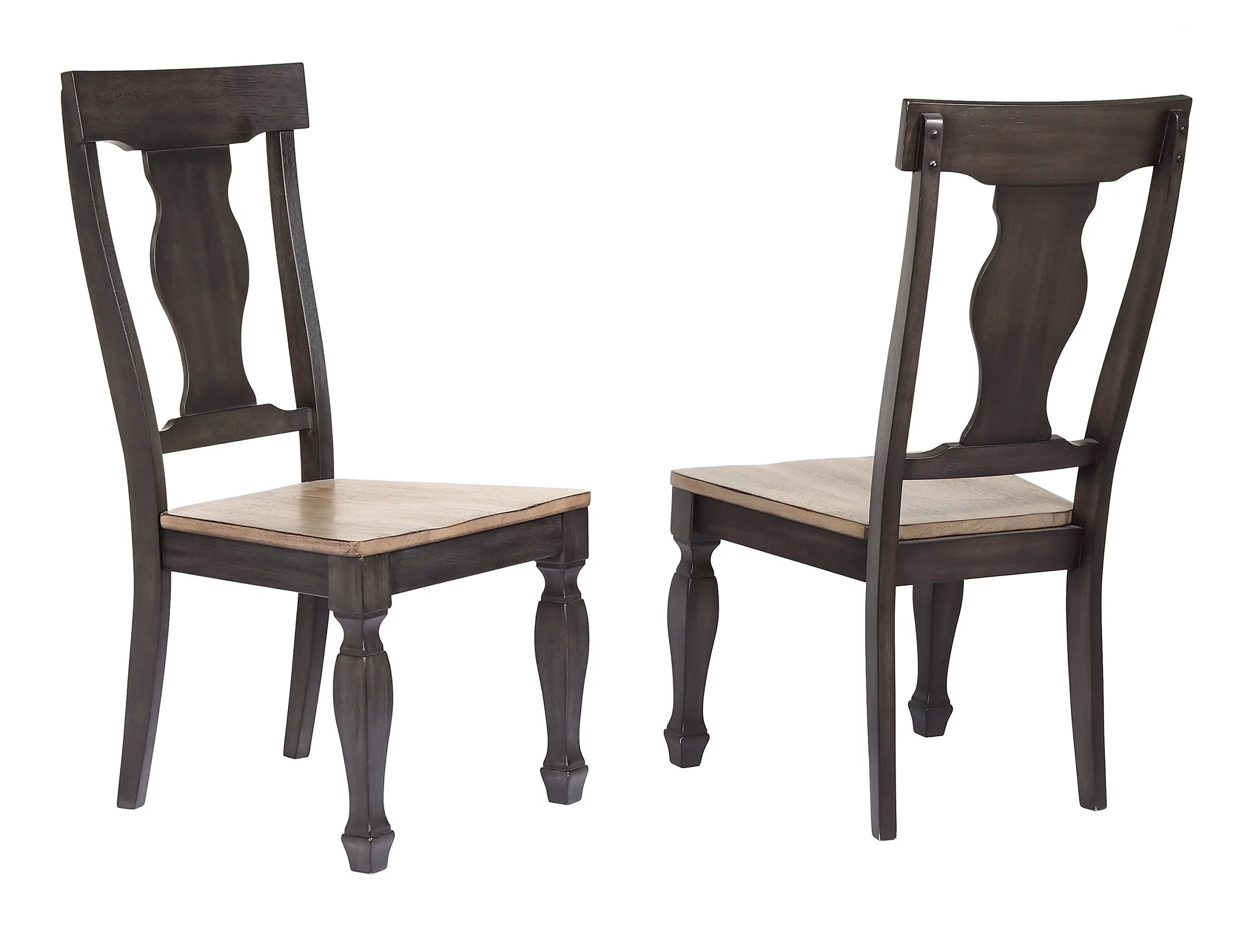 Kings Brand Alleyton 9 Piece Charcoal & Oak Wood Dining Room Set, Extendable Table & 8 Chairs