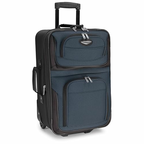 Travel Select Amsterdam 4-Piece Softside Expandable Luggage Set, Lightweight 2-Wheel Upright Suitcases, Travel Tote, Packing Cubes, Gray