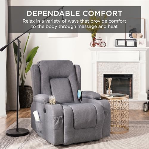 Best Choice Products Modern Linen Electric Power Lift Chair, Recliner Massage Chair, Adjustable Furniture for Back, Legs w/ 3 Positions, USB Port