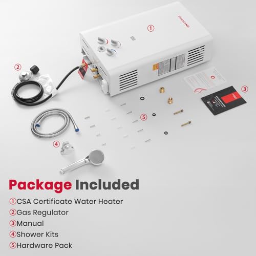 GASLAND BE158 Propane Tankless Water Heater 6L, Outdoor Portable Hot Water Heater, Overheating Protection, Easy to Install