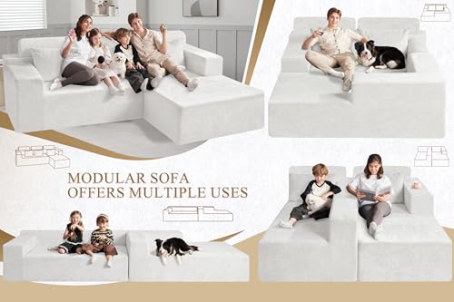 HABUTWAY 105" L-Shape Modular Sectional Sofa Couch for Living Room,No Assembly Required,Modular Comfy Sofa with Deep Seat for Living Room Bedroom