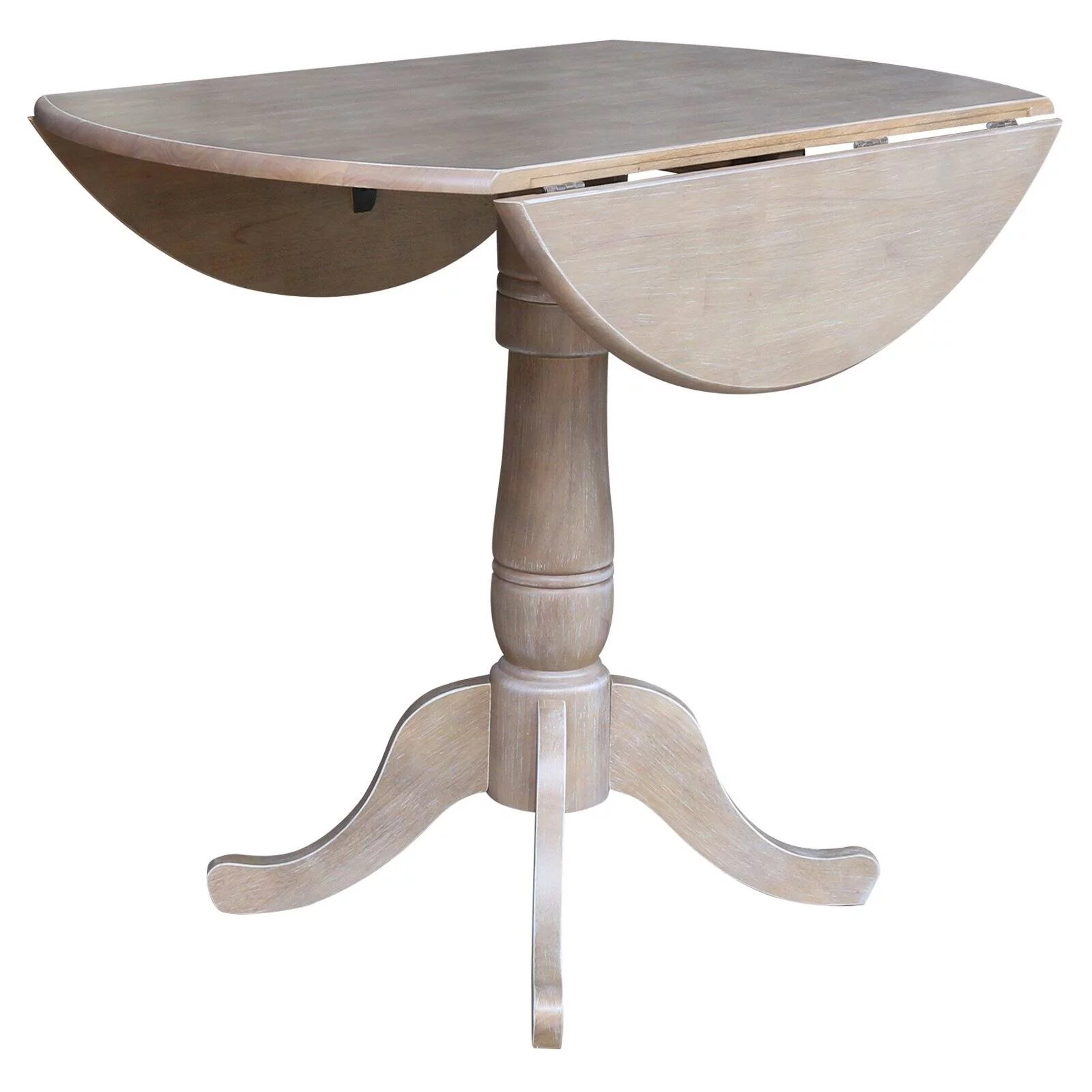 42" Round Dual Drop Leaf Pedestal Table - 35.5"H