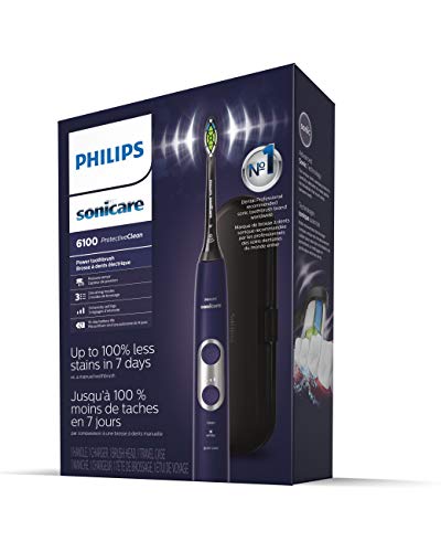 PHILIPS Sonicare ProtectiveClean 6100 Rechargeable Electric Toothbrush, with Pressure Sensor, 3 Cleaning Modes, SmarTimer and QuadPacer