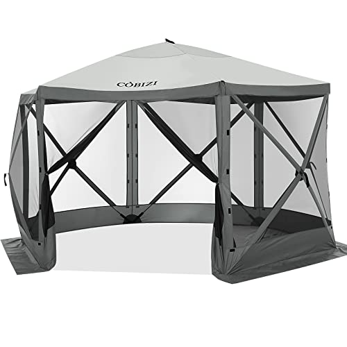 COBIZI 12x12ft Pop up Gazebo Screen Tent Screen House for Camping, Camping Outdoor Screened Gazebo, Canopy Tent