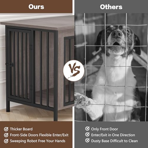 EasyCom 39.96" XL Wooden Large Dog Crate Furniture for Medium and Large Breed