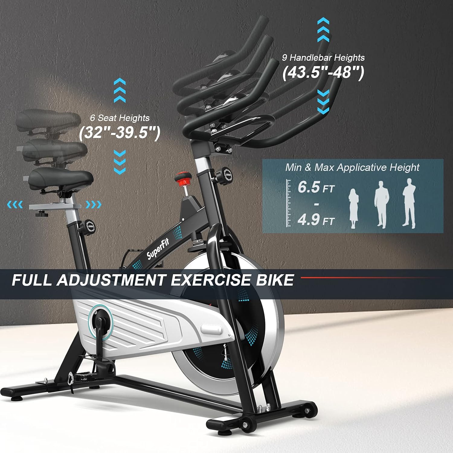 Goplus Magnetic Stationary Bike, Indoor Exercise Cycling Bike Smooth Belt Drive W/Heart Rate, LCD Monitor