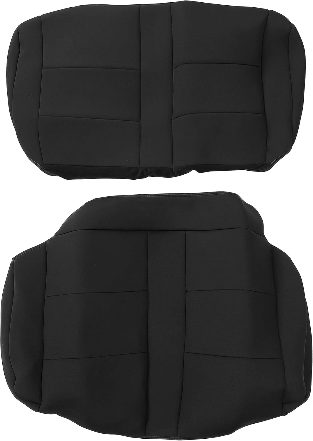 HECASA Black Cloth Front and Rear Seat Covers Set Compatible with 1991-1995 Jeep Wrangler YJ