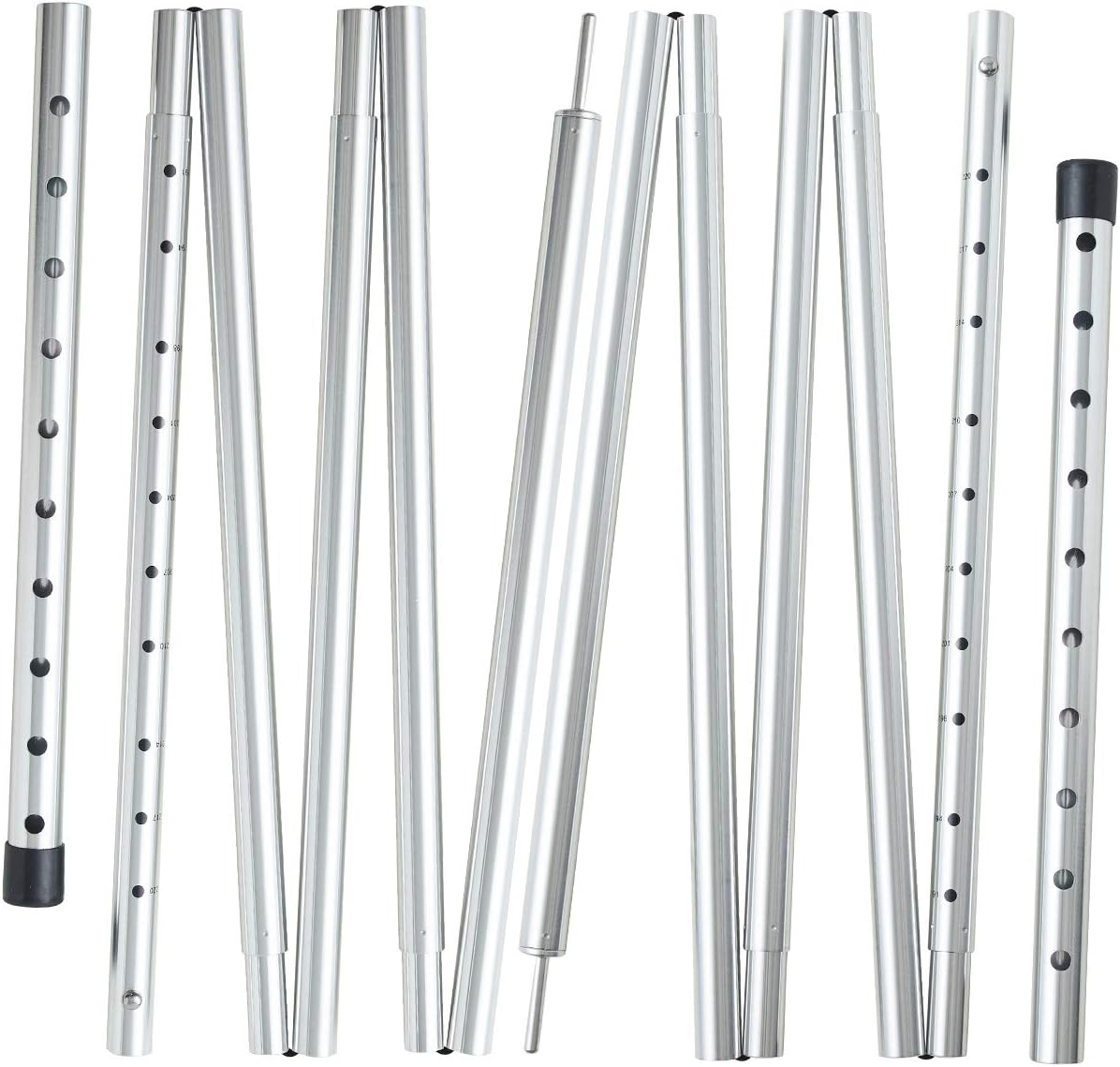 REDCAMP Adjustable Aluminum Tarp Poles Set of 2, 75-85 Multifunction & Lightweight Telescoping Beach Tent Poles for Canopy Awning Silver