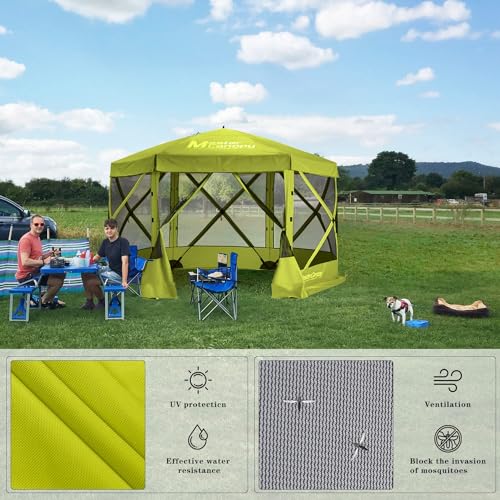 MASTERCANOPY 12x12FT Pop Up Gazebo Screen Tent - Instant Screen House with Netting, Quick Set, Outdoor Canopy Shelter with Carry Bag for Camping