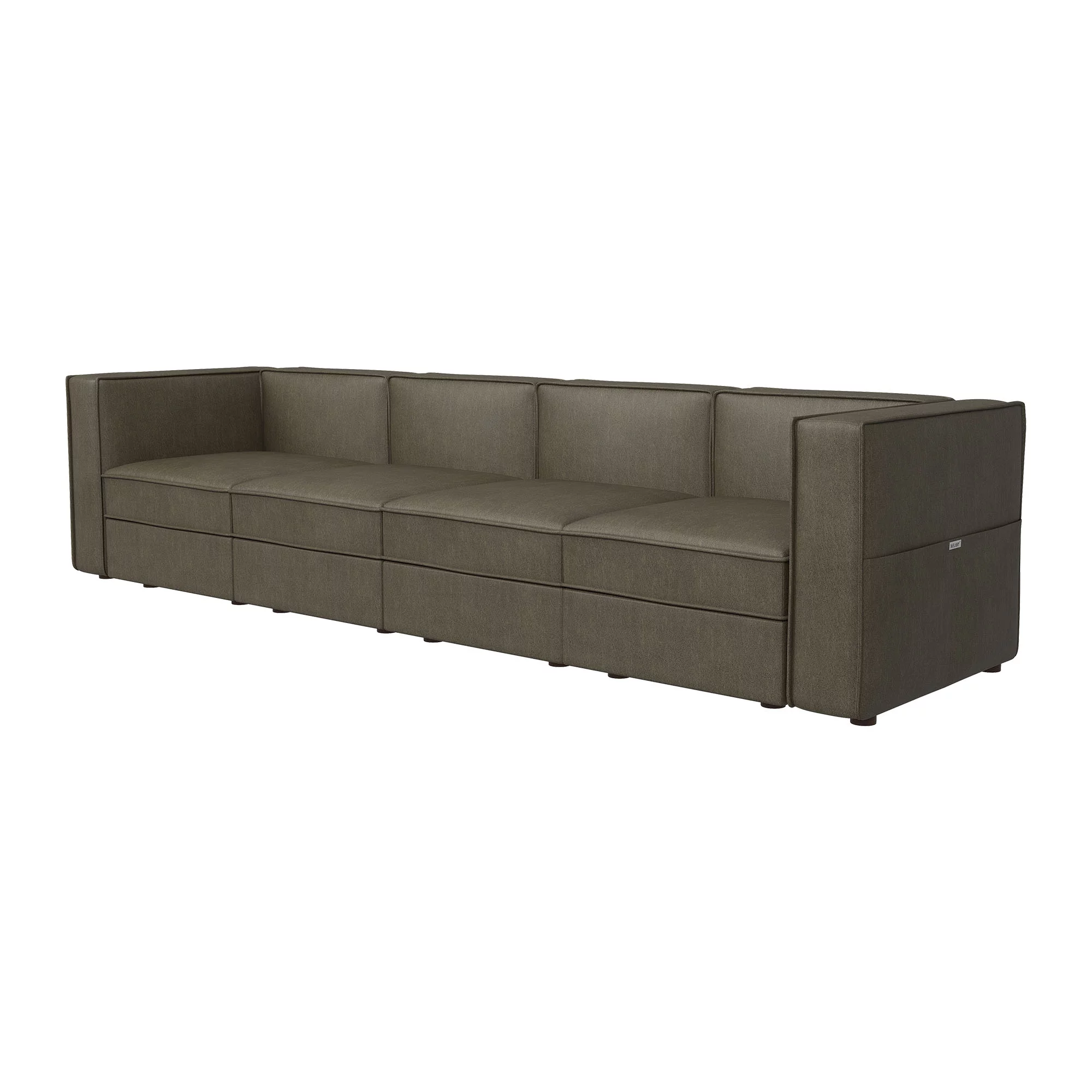 Nolany Modular Sectional Sofa Couch 4-Seat Sofa with Storage Seat, Dark Grey Microfiber - Curated Treasures Market