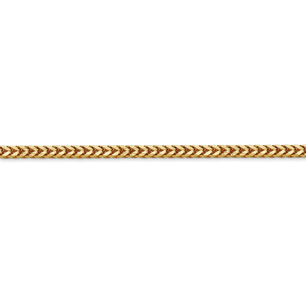 Real 14kt Yellow Gold 2.5mm Franco Chain; 20 inch; Lobster Clasp; for Adults and Teens; for Women and Men