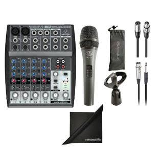 Behringer Xenyx 802 8-Channel Audio Mixer w/ AxcessAbles Dynamic Mic & Cable