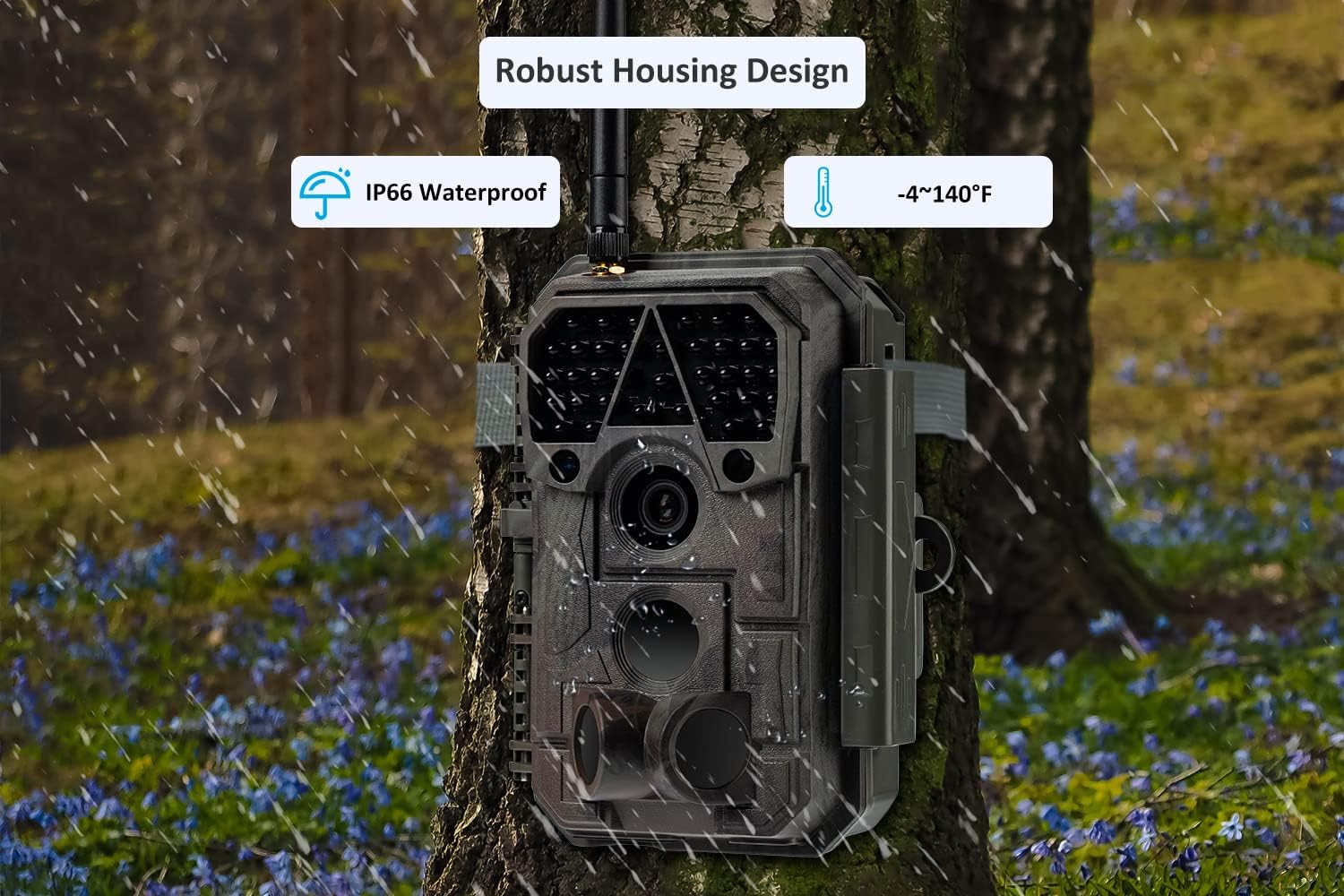 Meidase P100 WiFi Trail Camera (2022), 32mp 1296p, Game Cameras with 100ft Night Vision Motion Activated Waterproof, Compatible with Bluetooth